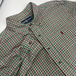 Ralph‎ Lauren Men's XL Classic Fit Red and Green Plaid Button Down Shirt